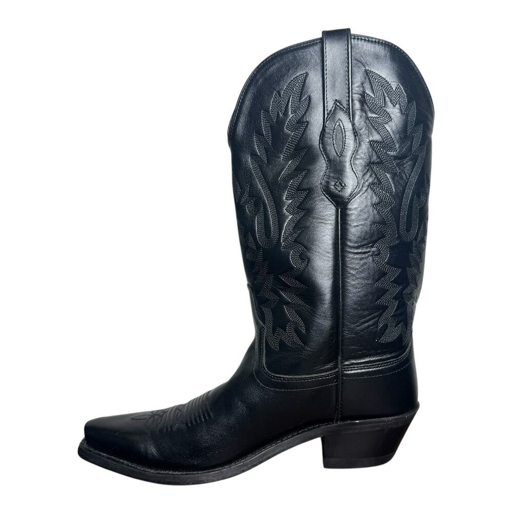 Old West Black Leather Western Cowboy Boots LF1510 Women's Size 7.5 Classic - Picture 2 of 12